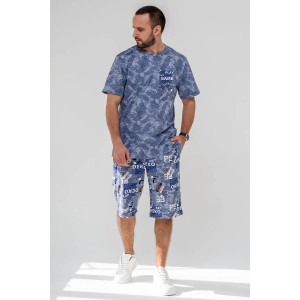 Костюм двойка мужской 2326-К "Техно" трикотажное полотно (последний размер) синий 52,54