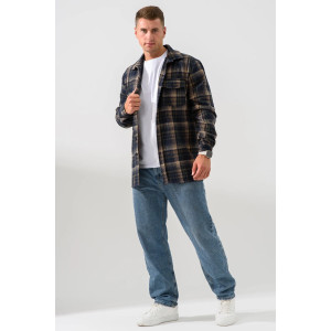 Рубашка (сорочка) мужская "Скандинавия" 2381-Ф фланель (последний размер) сине-зеленый 48