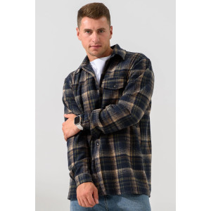 Рубашка (сорочка) мужская "Скандинавия" 2381-Ф фланель (последний размер) сине-зеленый 48