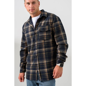 Рубашка (сорочка) мужская "Скандинавия" 2381-Ф фланель (последний размер) сине-зеленый 48