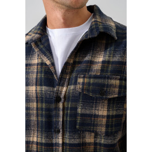 Рубашка (сорочка) мужская "Скандинавия" 2381-Ф фланель (последний размер) сине-зеленый 48