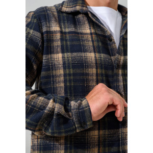 Рубашка (сорочка) мужская "Скандинавия" 2381-Ф фланель (последний размер) сине-зеленый 48