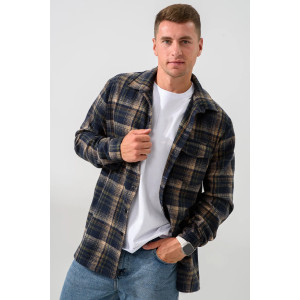 Рубашка (сорочка) мужская "Скандинавия" 2381-Ф фланель (последний размер) сине-зеленый 48