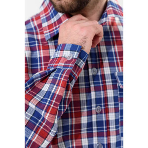 Сорочка мужская 459-Шот "Шотландка" шотландка (последний размер) бордовый 56