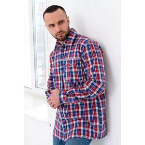 Сорочка мужская 459-Шот "Шотландка" шотландка (последний размер) бордовый 56