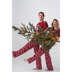 Пижама женская "Лошадка" 2416-К кулирка (последний размер) бордовый 48,50