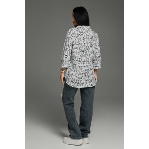 Туника женская "Жанетта" кулирка (последний размер) графика белая 54