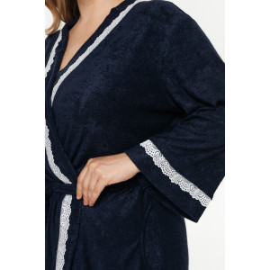 Халат женский "Голди" махра (последний размер) синий 48,54