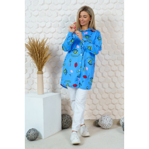 Туника-халат женская 0044 кулирка (последний размер) голубой 52
