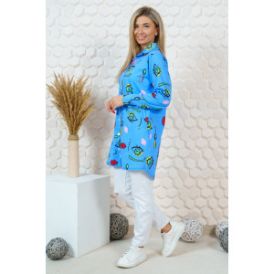 Туника-халат женская 0044 кулирка (последний размер) голубой 52
