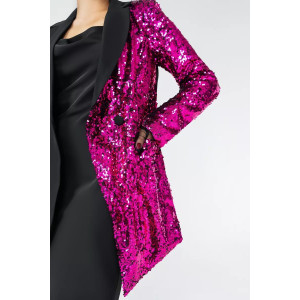 Пиджак женский КР-011ТР туран (последний размер) черный-фуксия 46