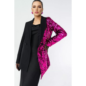 Пиджак женский КР-011ТР туран (последний размер) черный-фуксия 46