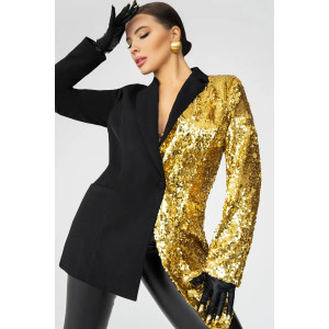 Пиджак женский КР-011ТР туран (последний размер) черный-золотой 44