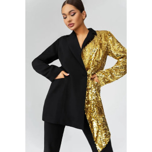 Пиджак женский КР-011ТР туран (последний размер) черный-золотой 44