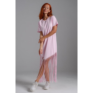 Платье женское №7477 кулирка с лайкрой (р-ры: 42-56) розовый