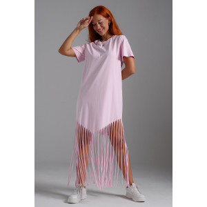 Платье женское №7477 кулирка с лайкрой (р-ры: 42-56) розовый
