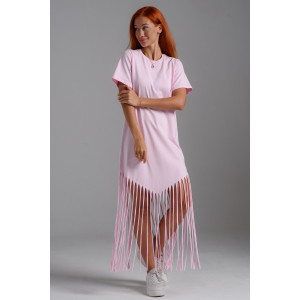 Платье женское №7477 кулирка с лайкрой (р-ры: 42-56) розовый