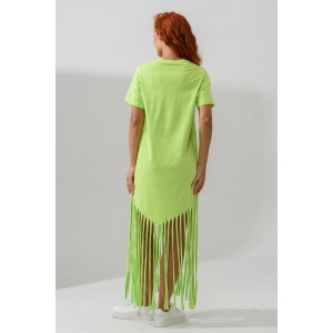 Платье женское №7477 кулирка с лайкрой (р-ры: 42-56) зеленый неон
