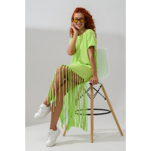 Платье женское №7477 кулирка с лайкрой (р-ры: 42-56) зеленый неон