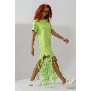 Платье женское №7477 кулирка с лайкрой (р-ры: 42-56) зеленый неон