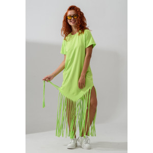 Платье женское №7477 кулирка с лайкрой (р-ры: 42-56) зеленый неон