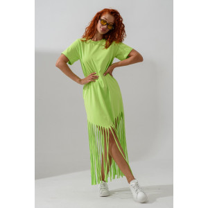 Платье женское №7477 кулирка с лайкрой (р-ры: 42-56) зеленый неон