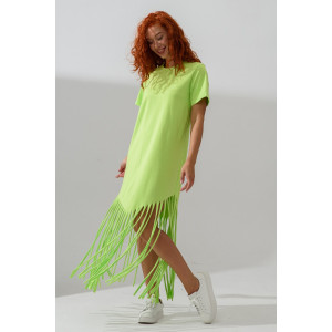 Платье женское №7477 кулирка с лайкрой (р-ры: 42-56) зеленый неон
