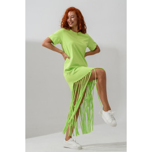 Платье женское №7477 кулирка с лайкрой (р-ры: 42-56) зеленый неон