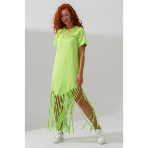 Платье женское №7477 кулирка с лайкрой (р-ры: 42-56) зеленый неон