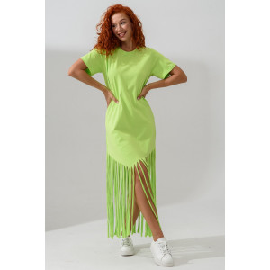 Платье женское №7477 кулирка с лайкрой (р-ры: 42-56) зеленый неон
