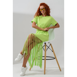 Платье женское №7477 кулирка с лайкрой (р-ры: 42-56) зеленый неон