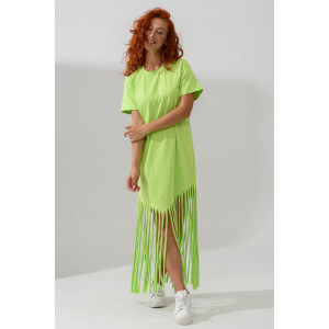 Платье женское №7477 кулирка с лайкрой (р-ры: 42-56) зеленый неон