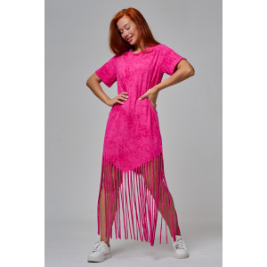 Платье женское №7477 кулирка с лайкрой (р-ры: 42-56) розовый винтаж