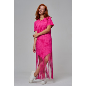 Платье женское №7477 кулирка с лайкрой (р-ры: 42-56) розовый винтаж