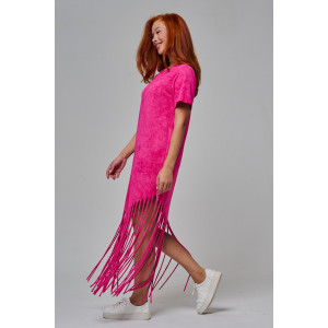 Платье женское №7477 кулирка с лайкрой (р-ры: 42-56) розовый винтаж