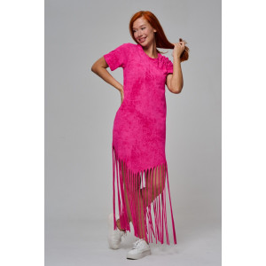 Платье женское №7477 кулирка с лайкрой (р-ры: 42-56) розовый винтаж