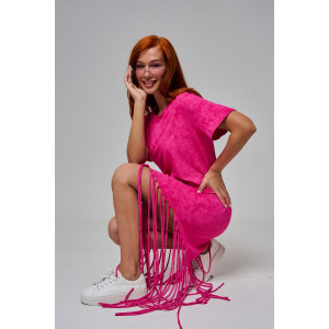 Платье женское №7477 кулирка с лайкрой (р-ры: 42-56) розовый винтаж