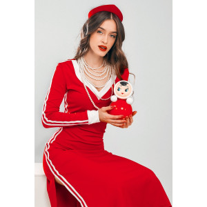 Платье женское SP1808CH трикотаж стрейч (р-ры: 42-48) красный