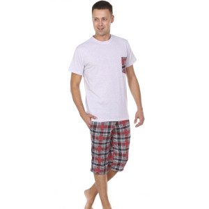 Костюм двойка мужской КДМ-446 кулирка (последний размер) серый меланж 58,62