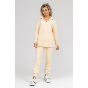 Костюм двойка женский 962 флис пенье антипилинг (последний размер) молочный 50