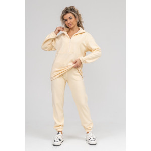 Костюм двойка женский 962 флис пенье антипилинг (последний размер) молочный 50