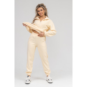 Костюм двойка женский 962 флис пенье антипилинг (последний размер) молочный 50