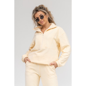 Костюм двойка женский 962 флис пенье антипилинг (последний размер) молочный 50