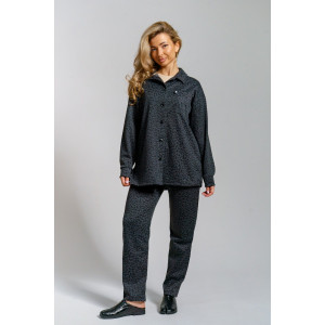 Костюм двойка женский 975 жаккард (последний размер) темно-серый 56