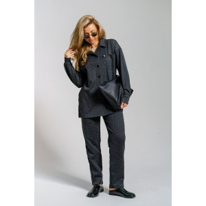 Костюм двойка женский 975 жаккард (последний размер) темно-серый 56