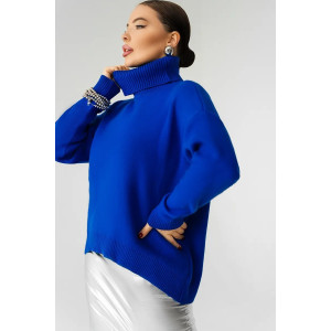 Свитер женский СВТ-001ВЗ вязаное полотно (последний размер) электрик М