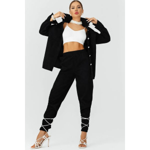 Костюм двойка женский КС-075ВВТ/ЧЕР вельвет (последний размер) черный 52