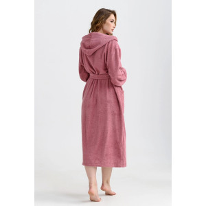 Халат женский 2272-М "Банный" махра (последний размер) сухая роза 58