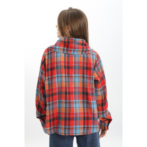 Рубашка детская SP2526 фланель (р-ры: 140-164) красный Рубашка детская SP2526 фланель (р-ры: 140-164) красный