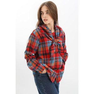 Рубашка детская SP2526 фланель (р-ры: 140-164) красный Рубашка детская SP2526 фланель (р-ры: 140-164) красный